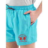 Elegante hellblaue Männerschwimmshorts