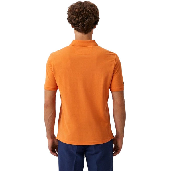 Polo de algodón naranja elegante para el icónico caballero