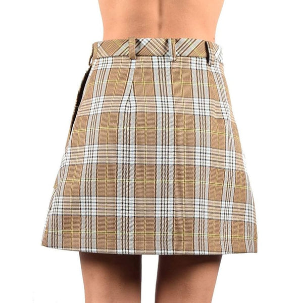 Mini gonna di miscela in cotone tartan chic