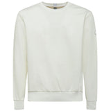 Chic White Tech Fabric Crewneck -Pullover