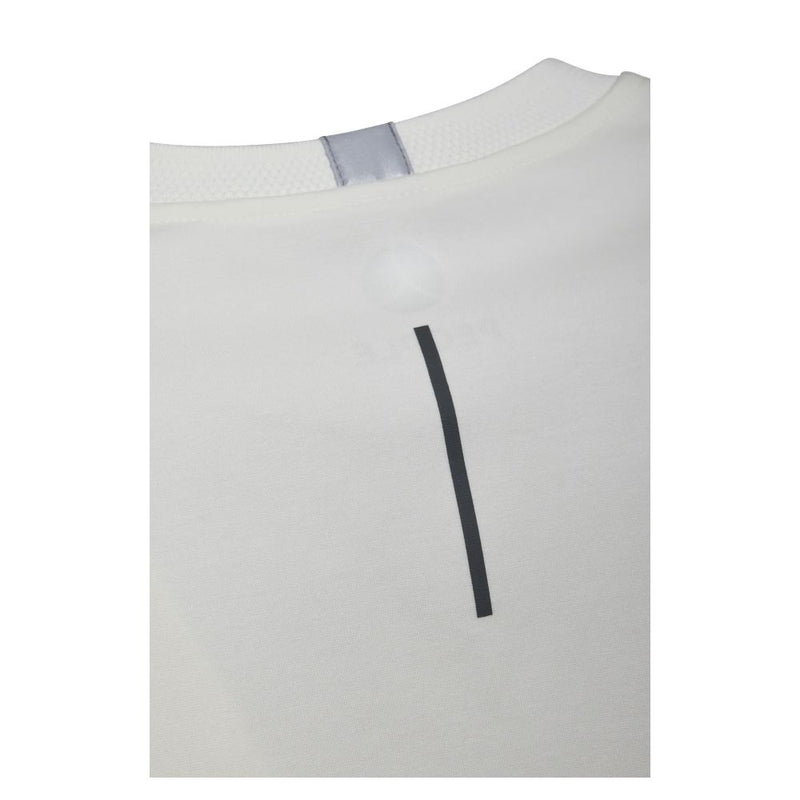 Chic White Tech Fabric Crewneck πουλόβερ