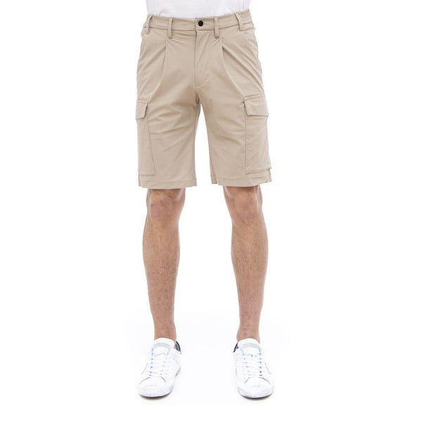 Pantalones cortos de carga de bermudas beige estiramiento