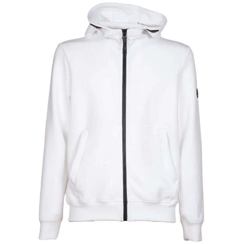 Eleganer weißer Tech Stoff Hoodie