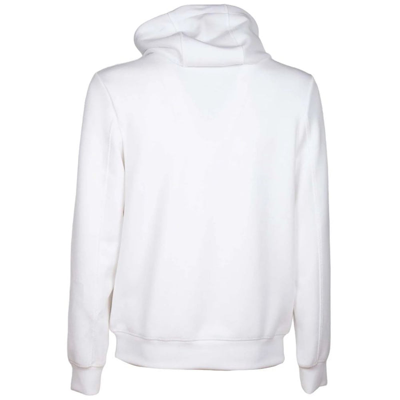 Elegante sudadera con capucha de tela de tecnología blanca