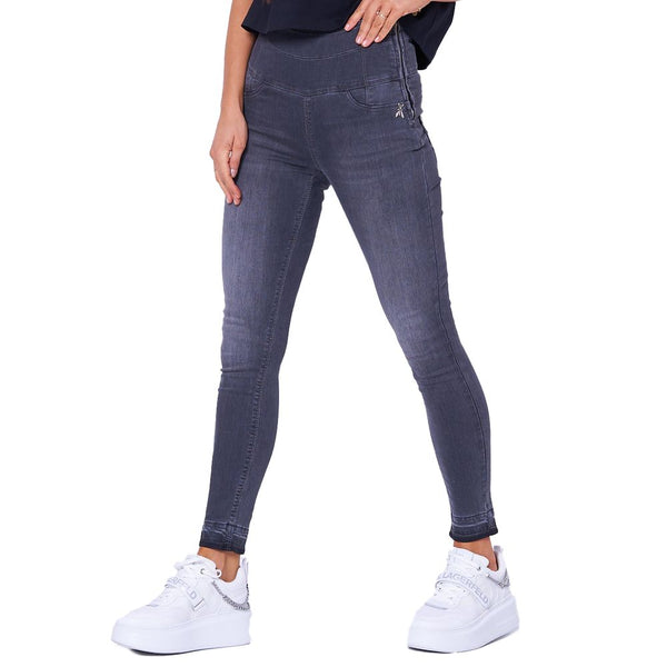 Chic High-Waisted Grey Skinny Jegggings