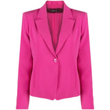 Fuchsia Button Stretchy Chic Blazer