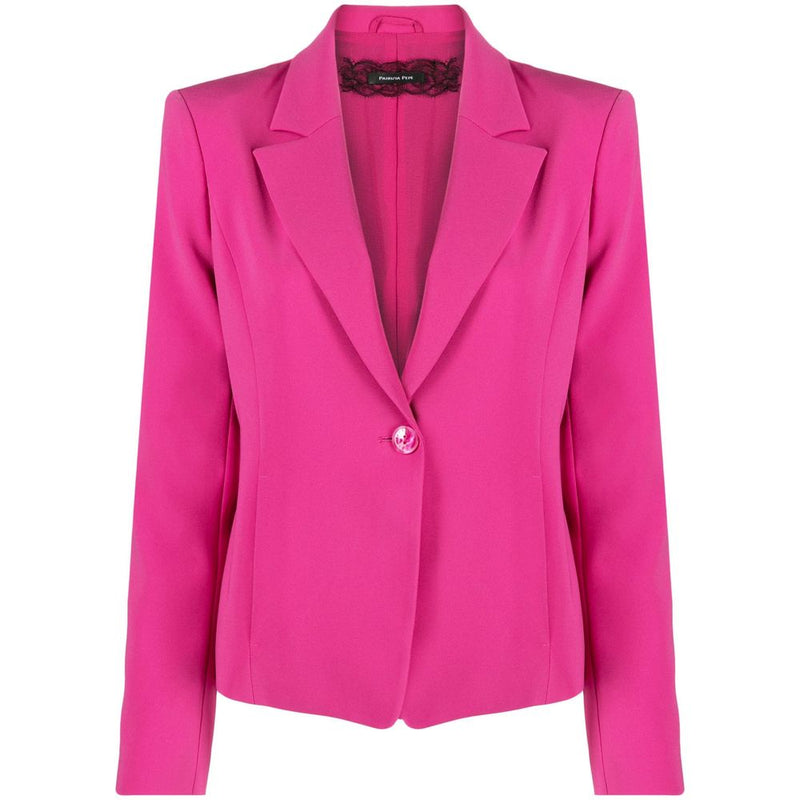 Fuchsia One-Button Trpsy Chic Blazer