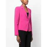 Fuchsia Button Stretchy Chic Blazer