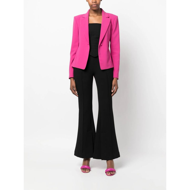 Fuchsia Button Stretchy Chic Blazer