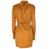 Elegant Long Sleeve Viscose Blend Dress