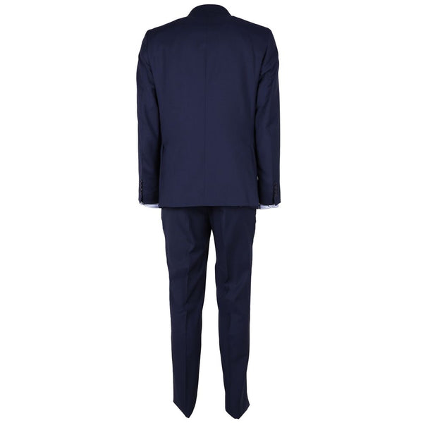 Costume élégant en laine pour hommes en bleu classique