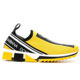 Sneaker elasticizzanti chic-logo-stampa in giallo vibrante