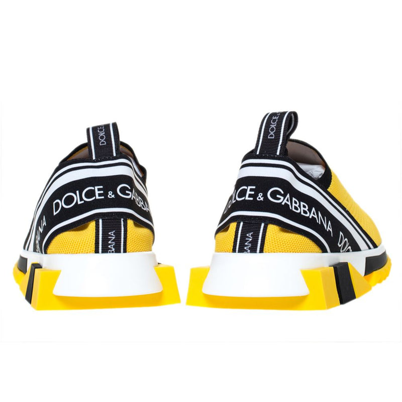 Sneaker elasticizzanti chic-logo-stampa in giallo vibrante