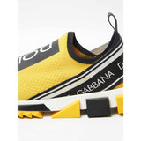 Sneaker elasticizzanti chic-logo-stampa in giallo vibrante