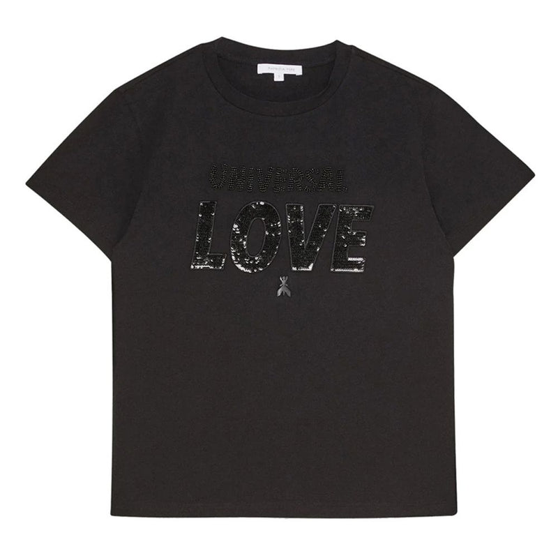 Ramion chic tee-shirt en coton noir embelli