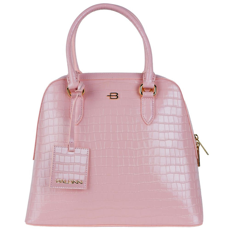 Elegante rosa Python-Print-Kalbskalfellhandtasche