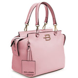 Chic Pink Textured Kalbskin Handtasche