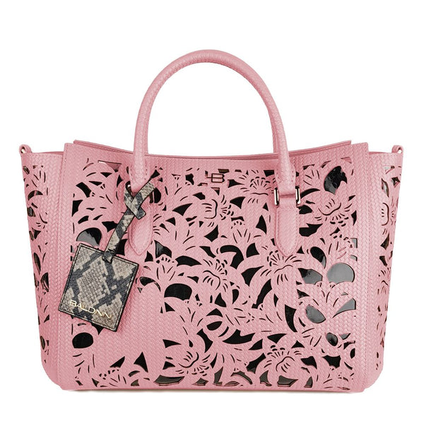 Chic Pink Calfskin τσάντα με floral τόνους