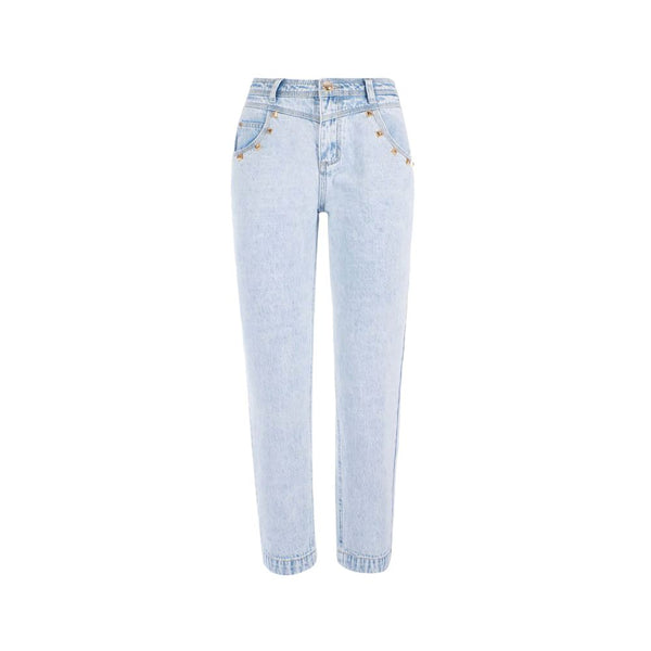 Chic Light Wash denim à taille haute