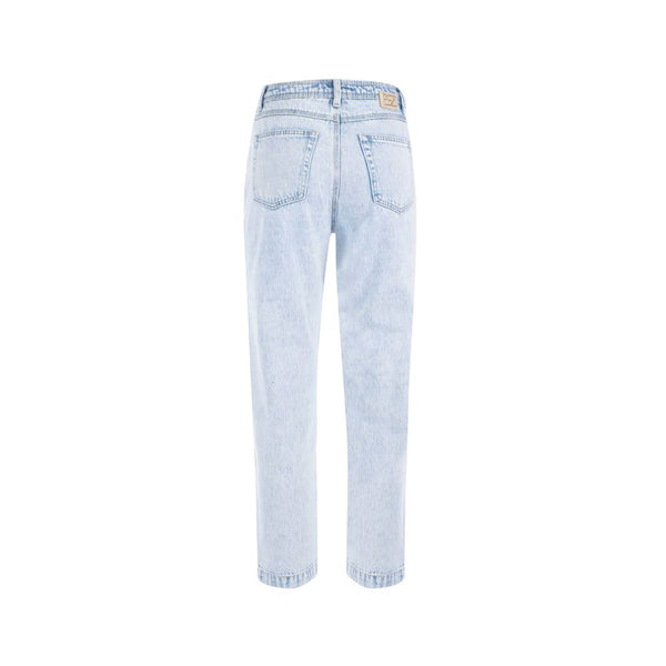 Light Blue Cotton Women's High-Waisted Jean