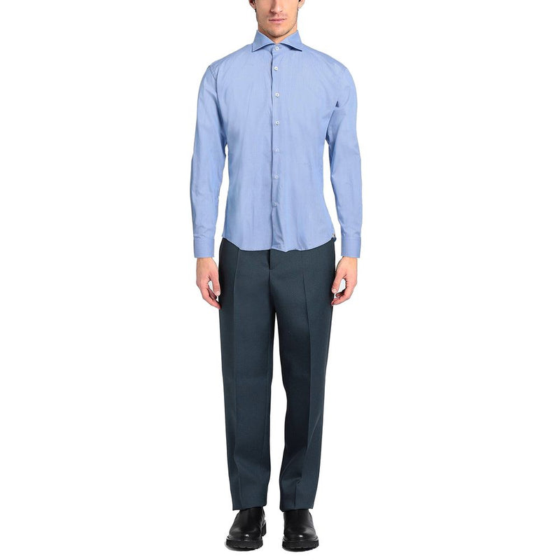 Chemise en coton bleu clair élégant