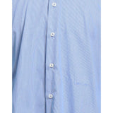 Elegante camisa de algodón azul claro