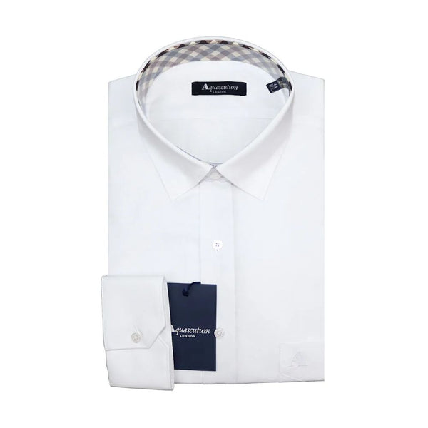 Elegante camicia di miscela di cotone bianco