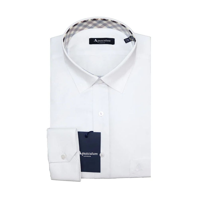 Elegante camicia di miscela di cotone bianco