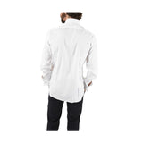 Elegante camisa de mezcla de algodón blanco