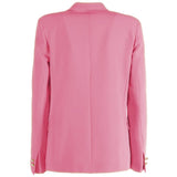 Pink Polyester Women Blazer