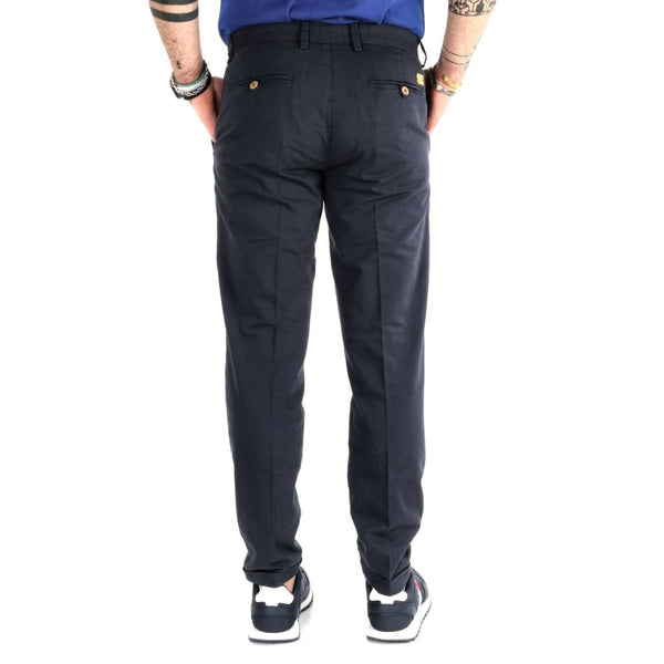 Elegant Cotton Pants in Refined Blue Hue