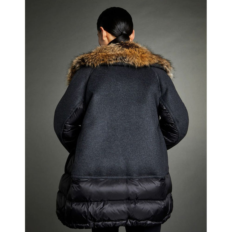 Chic gesteppte Jacke mit Kunstpelzdetails