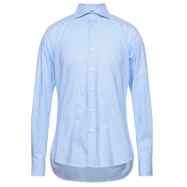 Camicia di cotone Oxford chic blu chiaro