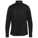 Shirt en coton noir élégant avec broderie de logo