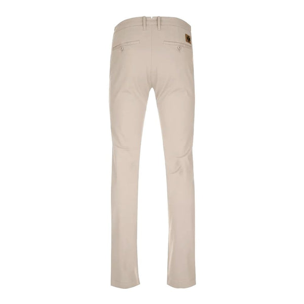 Pantaloni in chino di cotone beige - eleganza slim fit