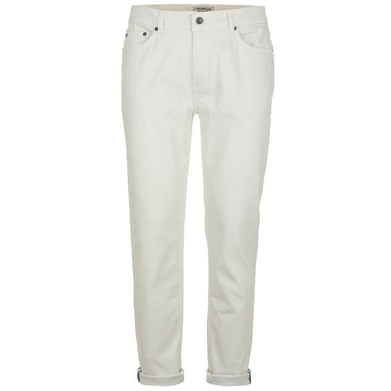 Elegant White Denim Trousers for Men