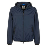 Sleek Blue Nylon Jacket - Zip Closure & Compact Design