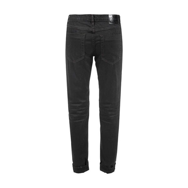 Chic Black Distreded Patched Jeans