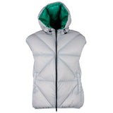 Gilet en puffer gris élégant avec doublure verte