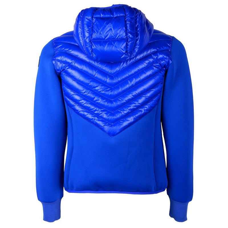 Chic Blue Nylon Down Jacke mit Stretchärmeln