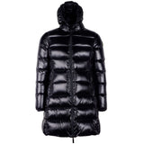 Reversible Long Down Jacke in schlankem Schwarz