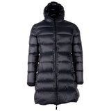 Reversible Long Down Jacke in schlankem Schwarz