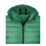 Chaqueta de nylon con capucha elegante en verde exuberante