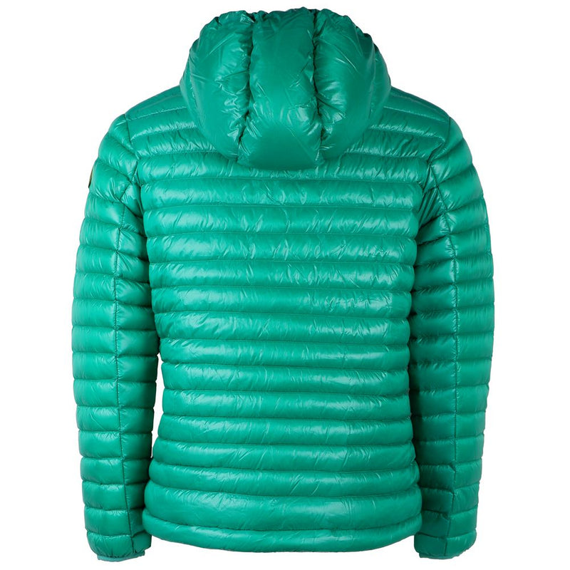 Chic Green Nylon Down Jacke