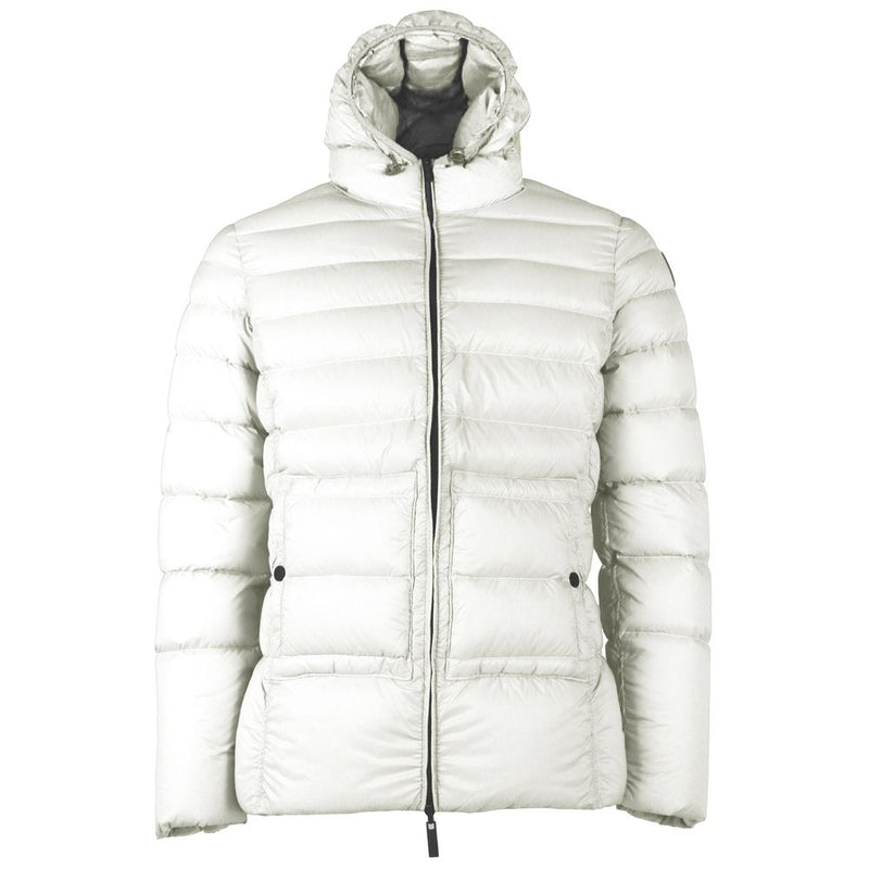 Chaqueta con capucha de nylon blanca reversible