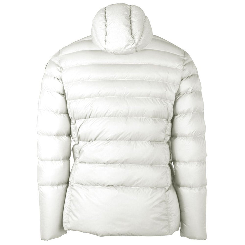 Reversible weiße Nylon -Kapuzenjacke