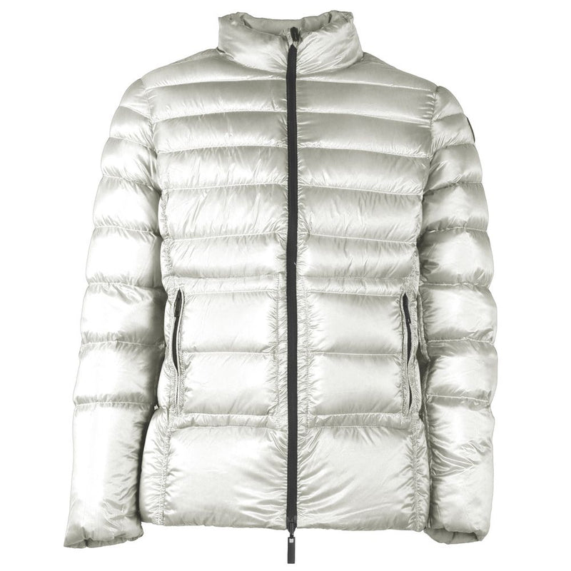 Reversible weiße Nylon -Kapuzenjacke