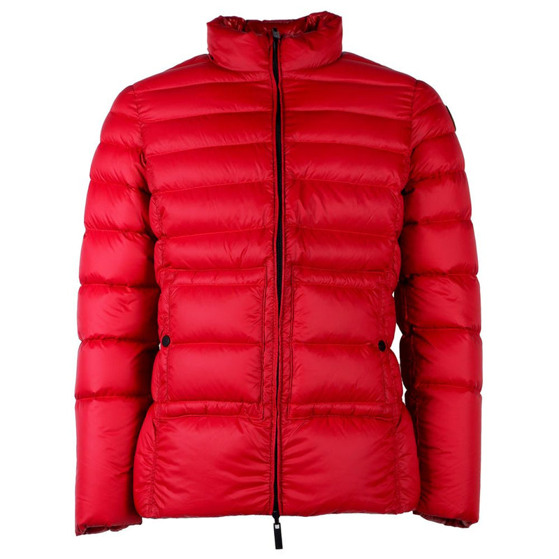 Chaqueta de pato de nylon rojo reversible