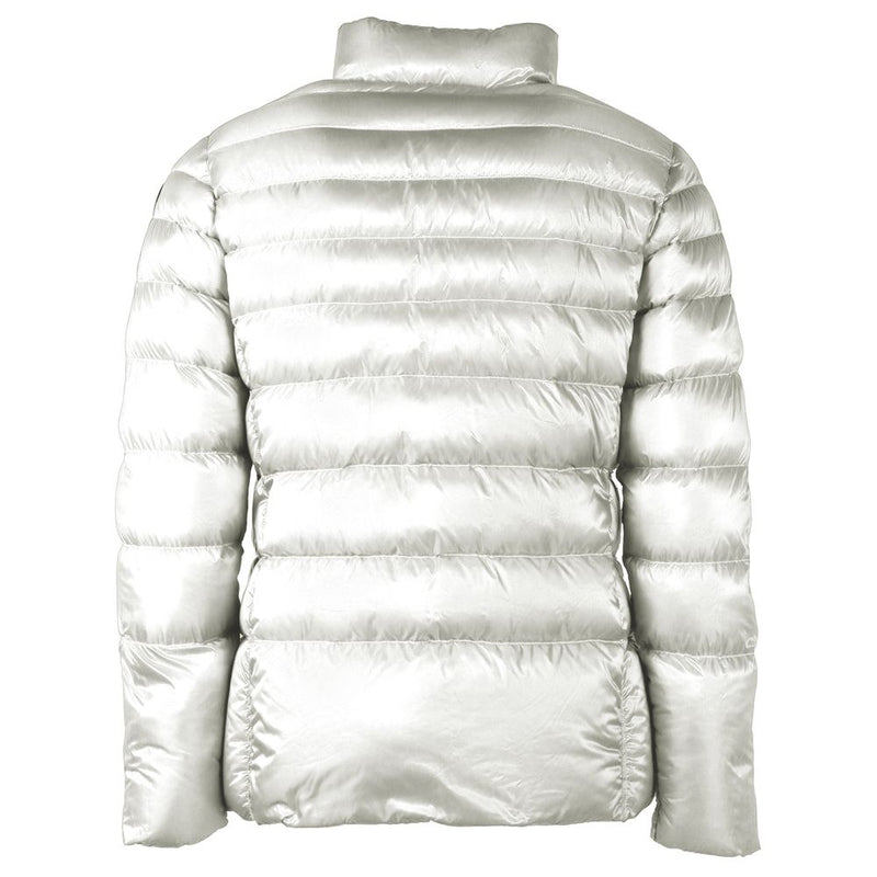 Reversible weiße Nylon -Kapuzenjacke