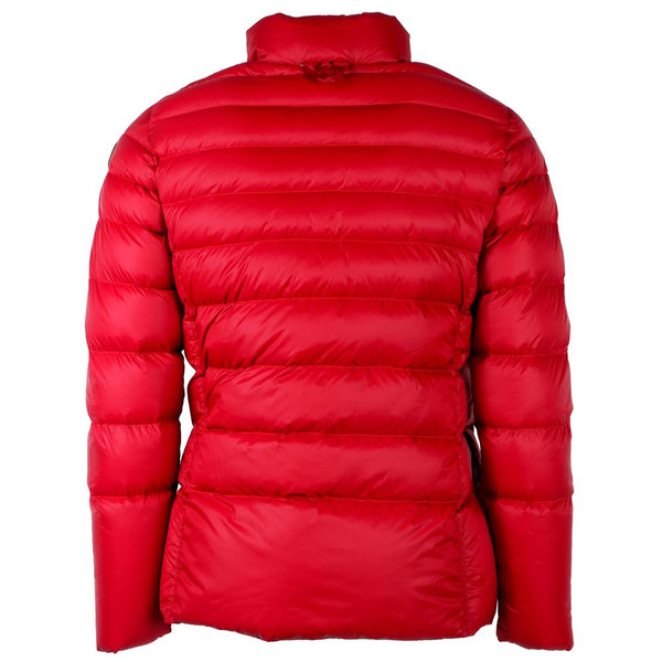 Chaqueta de pato de nylon rojo reversible